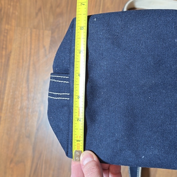 Lands' End Navy and Cream Medium Canvas Tote Bag "Save Water, Drink Margs" - Picture 10 of 10